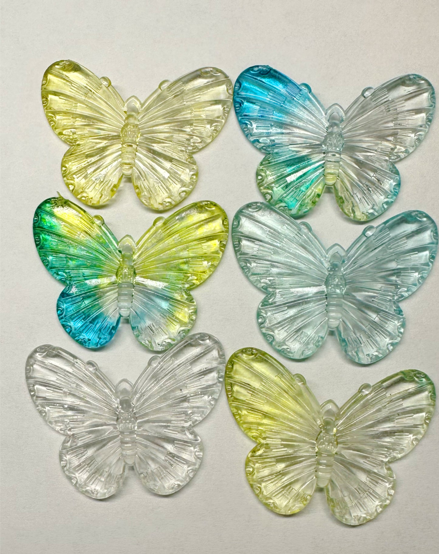 Blue/Green/Yellow Mix Translucent Butterflies